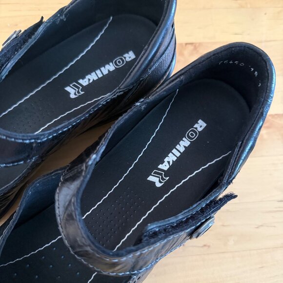 SIZE 10 41 Romika Cassie 50 Womens Black Leather Mary Jane Shoes - Picture 8 of 11